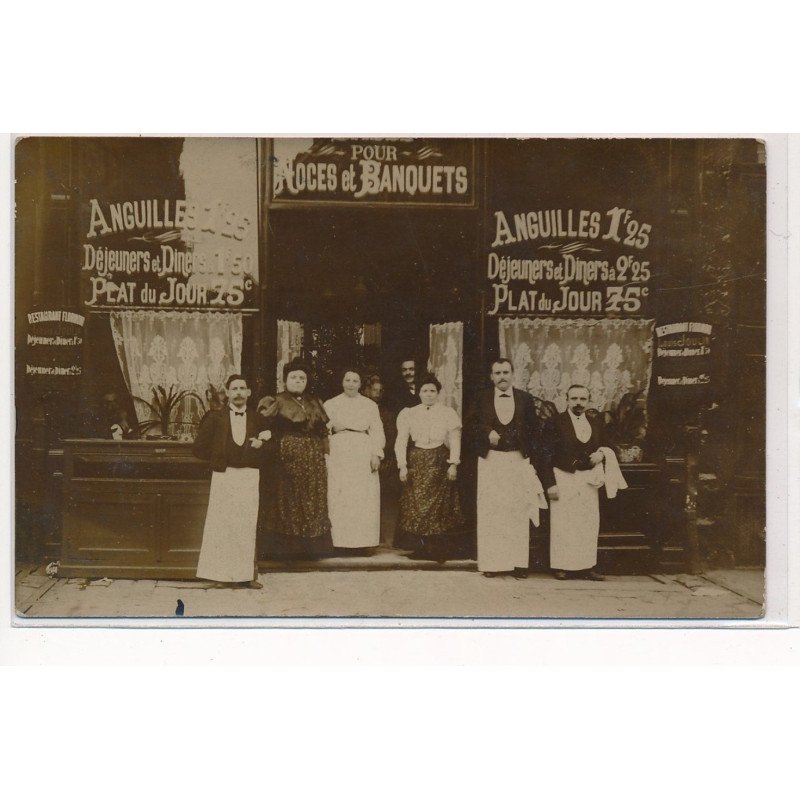 CARTE PHOTO A LOCALISER : paris(?) restaurant joulin, anguilles - tres bon etat
