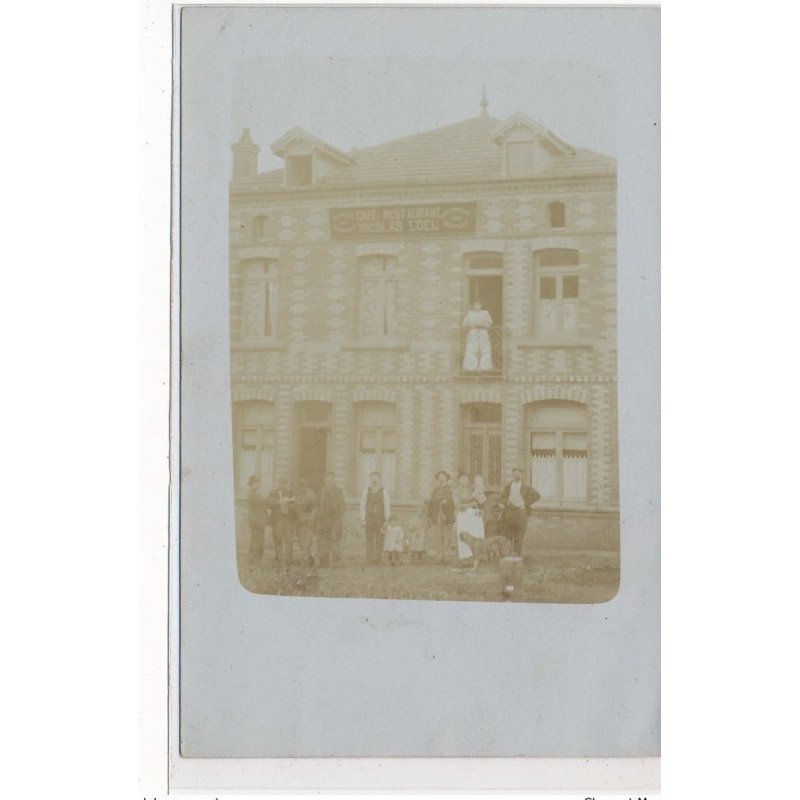 CARTE PHOTO A LOCALISER : molsheim(?), café restaurant Nicolas Edel - tres bon etat