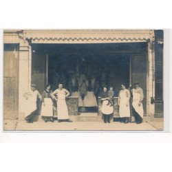 CARTE PHOTO A LOCALISER : paris(?) boucherie - tres bon etat