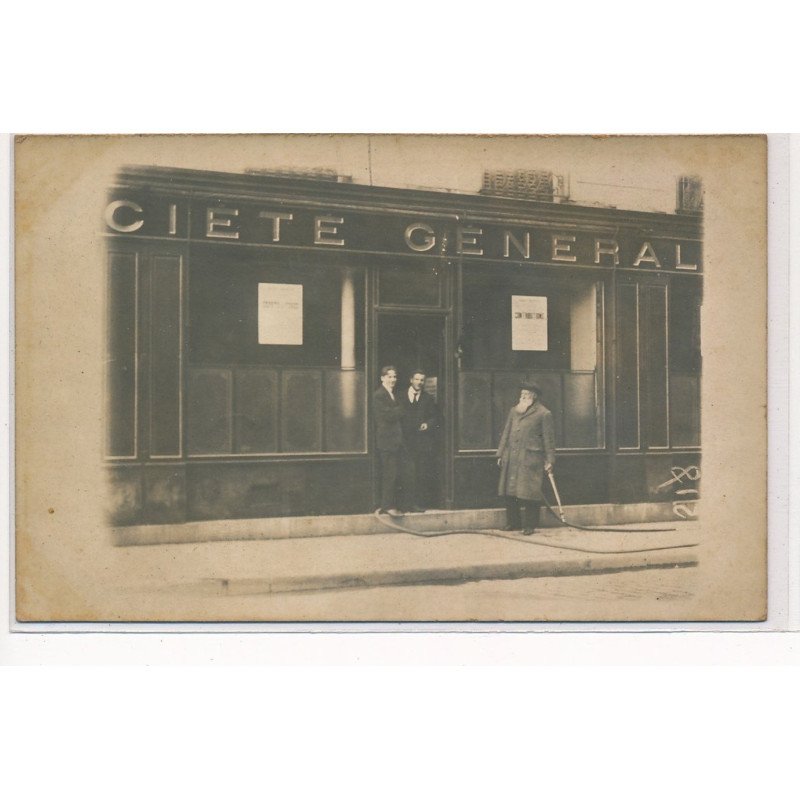 CARTE PHOTO A LOCALISER : banque societe generale paris(?) - tres bon etat