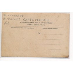 CARTE PHOTO A LOCALISER : attelages, marché(?) - tres bon etat