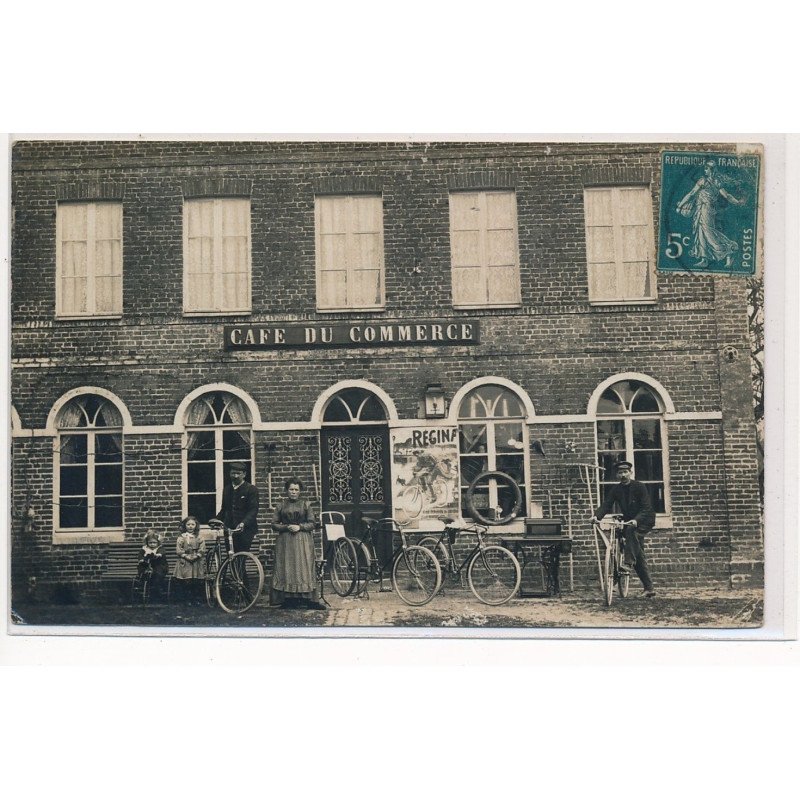 CARTE PHOTO A LOCALISER : cafe du commerce, velo, cyclisme - etat
