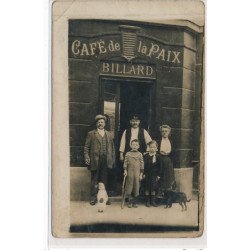 CARTE PHOTO A LOCALISER : cafe de la paix, billard, paris(?) - etat