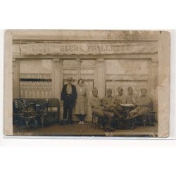 CARTE PHOTO A LOCALISER : biere paillette, ancienne maison daney - etat