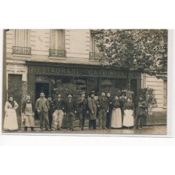 CARTE PHOTO A LOCALISER : paris(?) restaurant café billard, hotel - tres bon etat