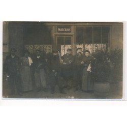 CARTE PHOTO A LOCALISER : paris(?) marchais, café - tres bon etat