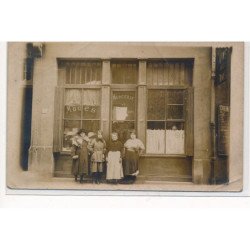 CARTE PHOTO A LOCALISER : paris(?) confection marin, mercerie, modes - etat