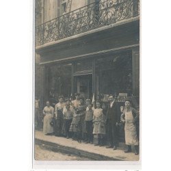 CARTE PHOTO A LOCALISER : paris(?) hanneville, magasin - tres bon etat