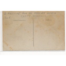 CARTE PHOTO A LOCALISER : paris(?) Charcuterie conserves sardines amieux et freres publicité - tres bon etat