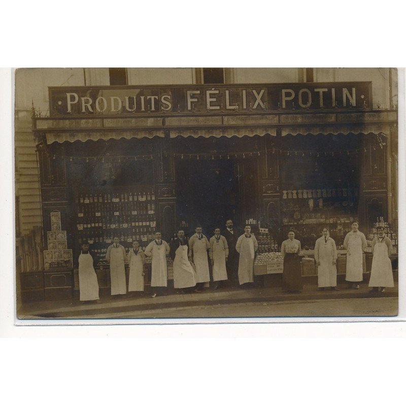 COMPIEGNE : carte photo de l'épicerie Félix Potin au 4 rue de Magenta - très bon état