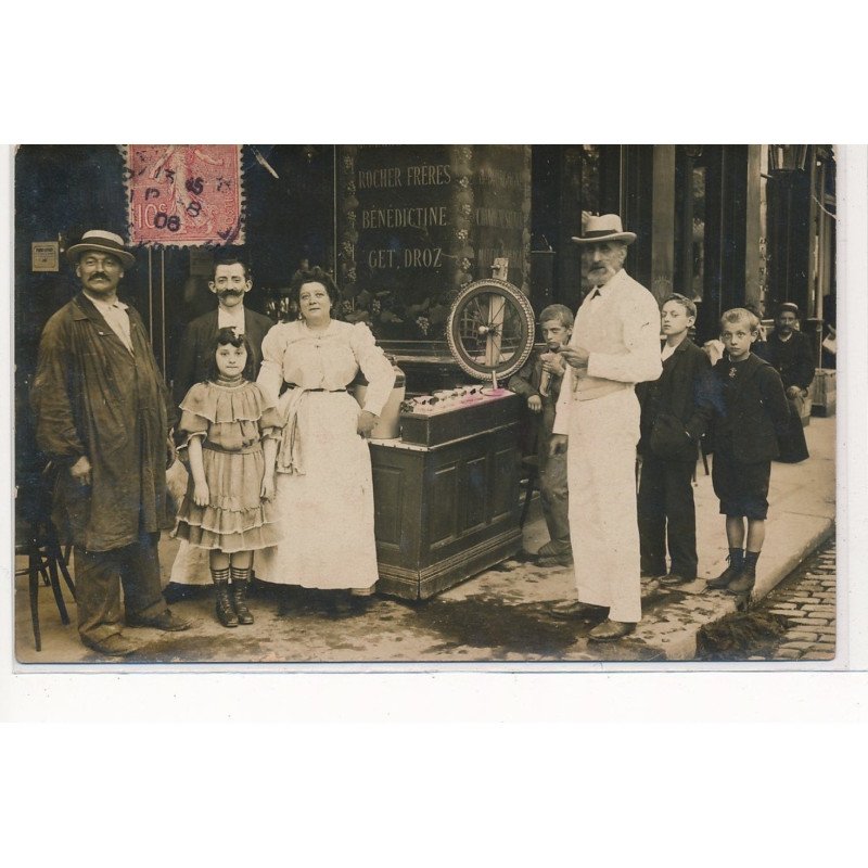 CARTE PHOTO A LOCALISER : paris(?) rochers freres benedictines get. droz - tres bon etat