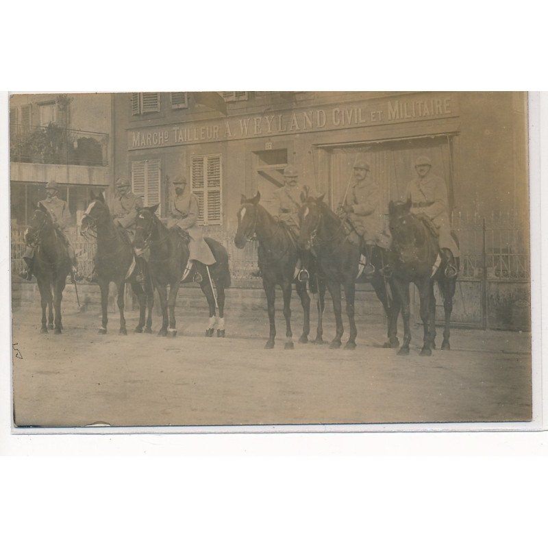 CARTE PHOTO A LOCALISER : marchand tailleur A. Weyland civil et militaire, militaire cavalier - tres bon etat
