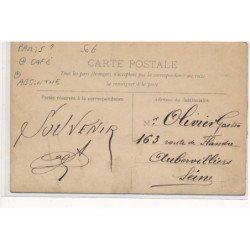 CARTE PHOTO A LOCALISER : paris(?) café, absinthe pernod - tres bon etat