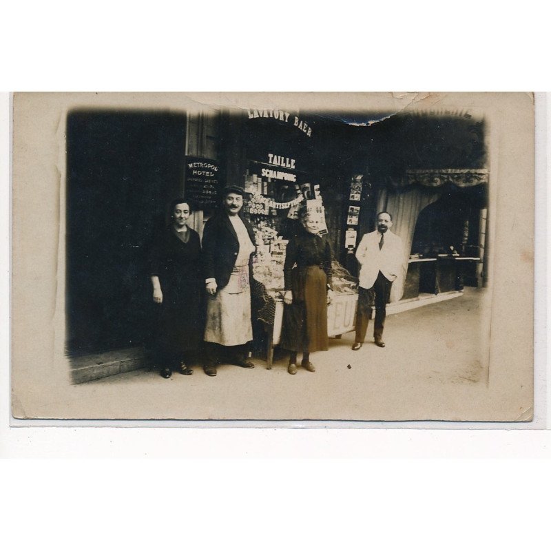 CARTE PHOTO A LOCALISER : paris(?) lavatory baer, service antiseptique, metropole hotel - etat