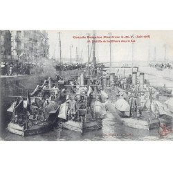 NANTES - Grande Semaine Maritime LMF - Août 1908 - Flotille des Torpilleurs dans le Sas - très bon état