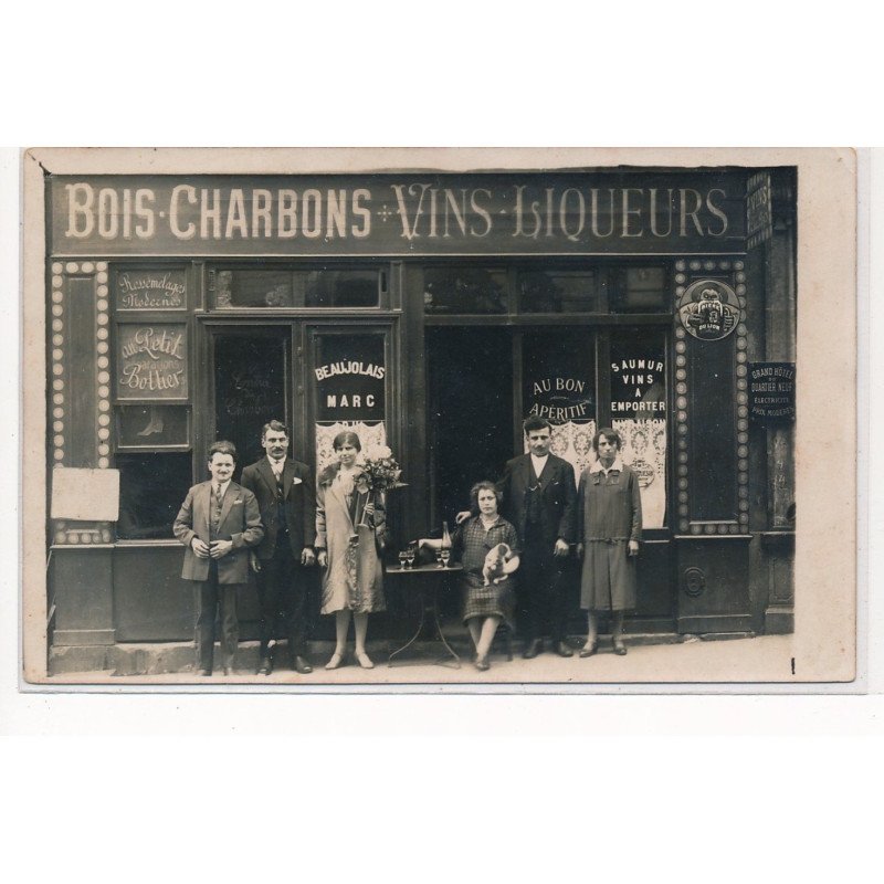 PARIS : 3 rue petion 11e arrondissement bois charbons vins liqueurs "au bon aperitif" "au petit bottier" - tres bon etat