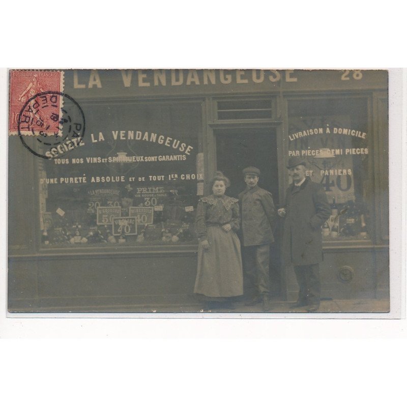 PARIS : societe la vendangeuse vins 28 rue de la chapelle 18e botin 1906-1923 - tres bon etat