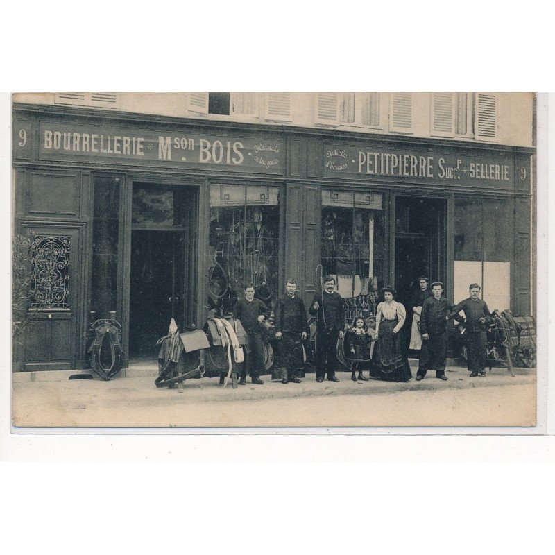 PARIS(?) : bourrellerie Mson bois, petitpierre succursale sellerie - tres bon etat