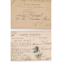 PARIS : 29 rue du departement 2 CPA, personnage dans son jardin - tres bon etat