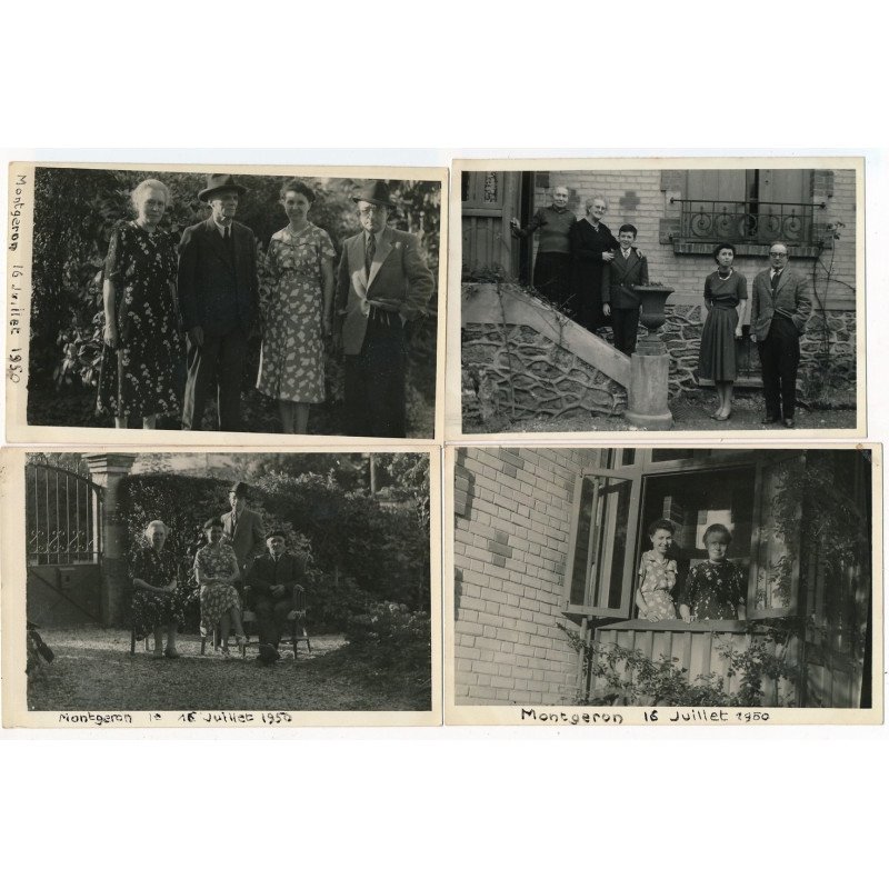 MONTGERON : lot de 15 photos format CPA, personnages - tres bon etat