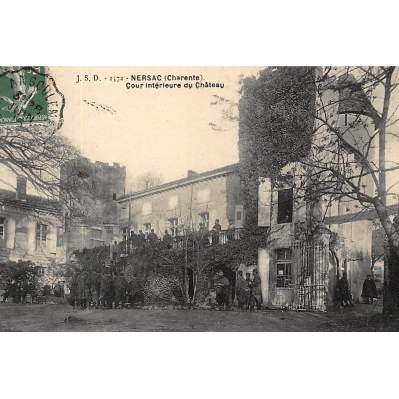 NERSAC : cour interieure du chateau, militaires hopital - tres bon etat
