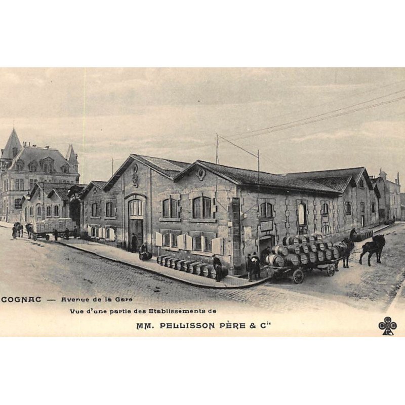 COGNAC : avenue de la gare vue d'une partie des etablissements de MM. Pellisson pere - tres bon etat