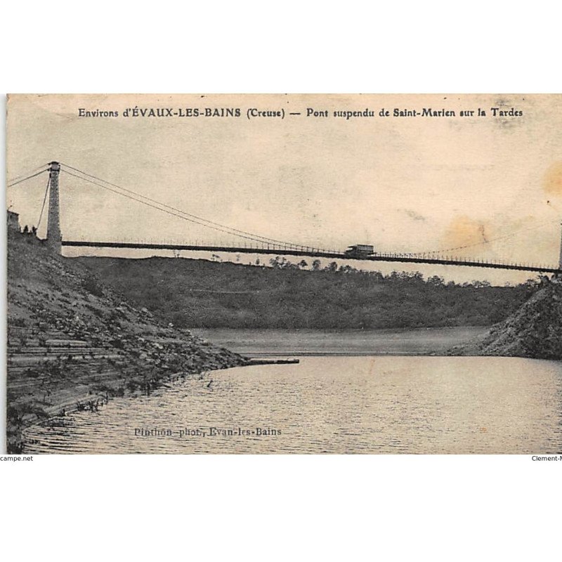 SAINT-MARIEN : pont suspendu de saint-marien sur la tardes - tres bon etat