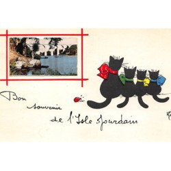 ILLUSTRATEUR RENé - ISLE JOURDAIN - CHAT NOIR : bon souvenir - tres bon etat