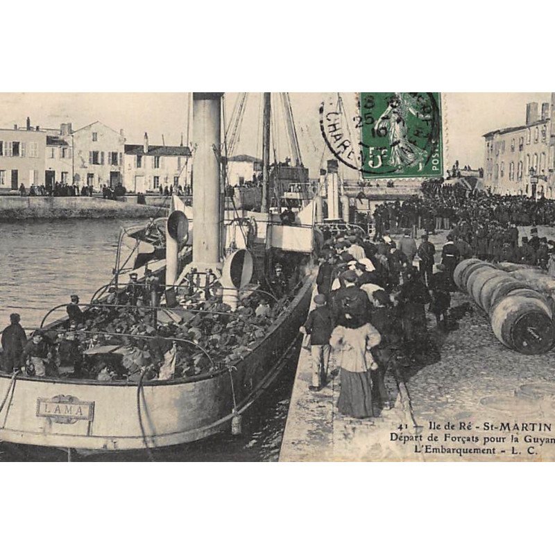SAINT-MARTIN : depart de forcats pour la guyane l'embarquement - tres bon etat
