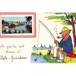 ISLE JOURDAIN : illustration Jean de Pressac, la peche est bonne - tres bon etat