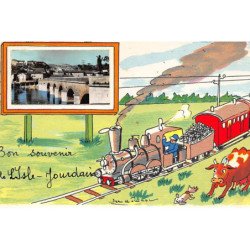 ISLE JOURDAIN : illustration Jean de Pressac, bon souvenir, train - tres bon etat