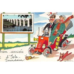 ISLE JOURDAIN : illustration Jean de Pressac, bien arrivés, voiture - tres bon etat