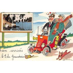 ISLE JOURDAIN : illustration Jean de Pressac, bien arrivés, voiture - tres bon etat