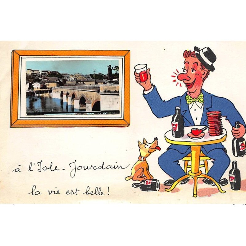 ISLE JOURDAIN : illustration Jean de Pressac, la vie est belle, apero - etat