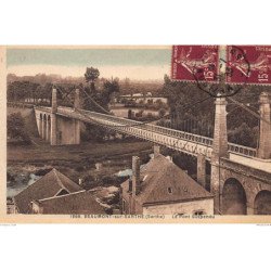 BEAUMONT-sur-SARTHE : le pont suspendu - tres bon etat