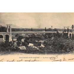 BEAUMONT-sur-SARTHE : le pont suspendu - tres bon etat