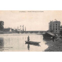 LA SUZE : moulin et barrage sur la sarthe - tres bon etat