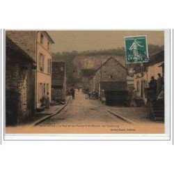 MONTBARD : édition toillée - la rue et les rochers Saint Miche - faubourg - très bon état