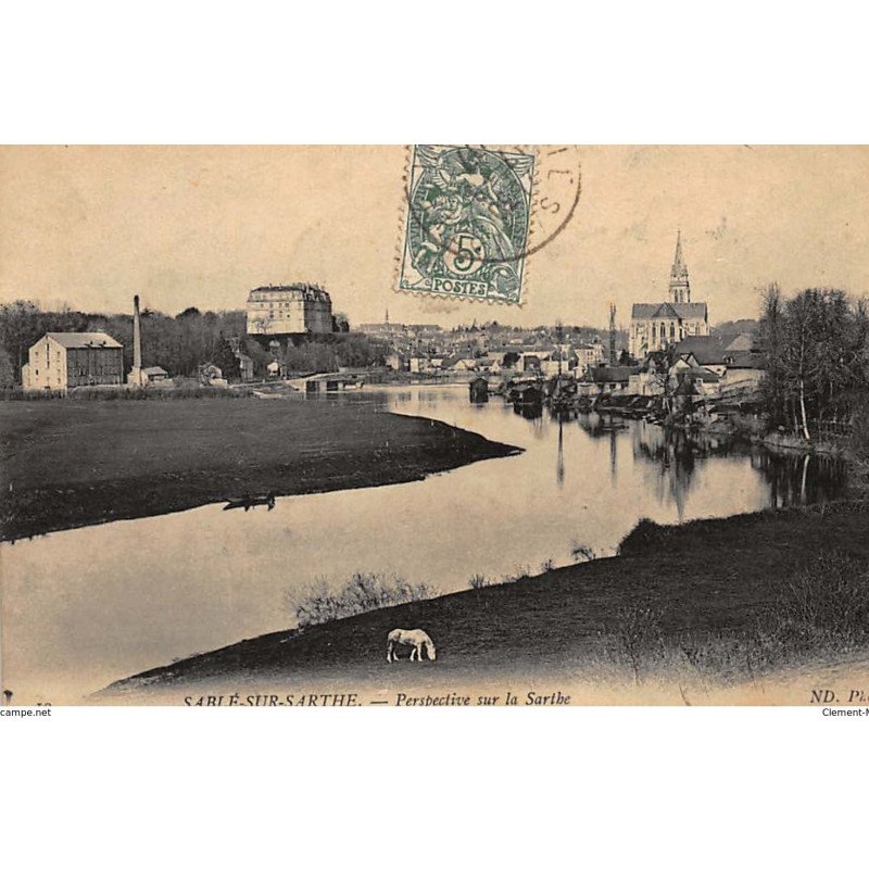 SABLE-sur-SARTHE : perspective sur la sarthe - tres bon etat