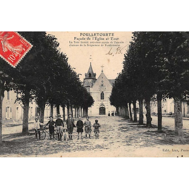 FOULLETOURTE : facade de l'eglise et tour - etat