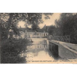 SAVIGNY-en-SEPTAINE : la passerelle sur l'airin - tres bon etat