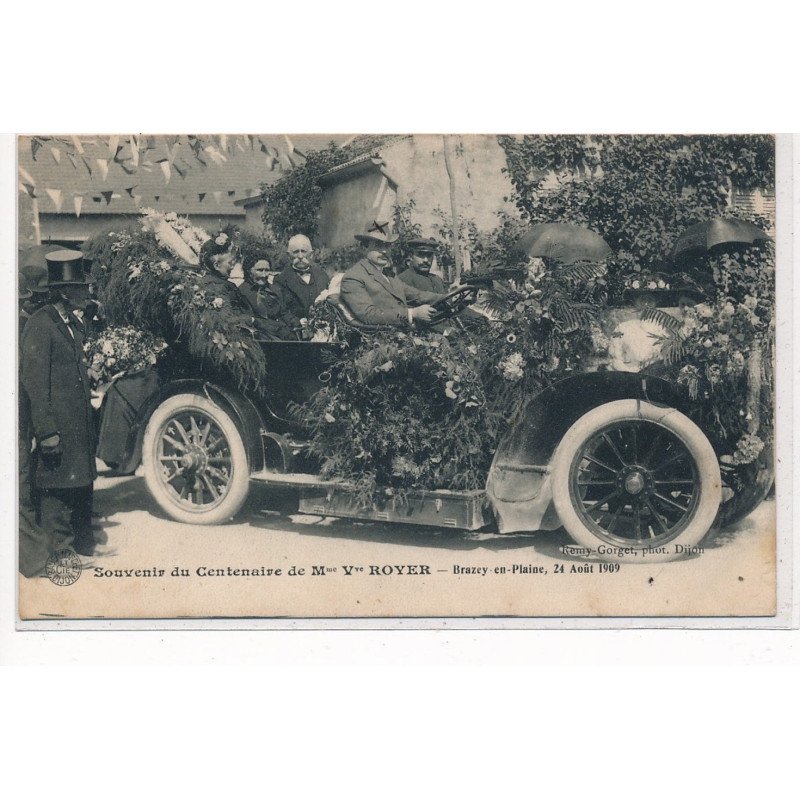 BRAZEY-en-PLEINE : souvenir du centenaire de Mme Vve Royer 24 aout 1909 - tres bon etat
