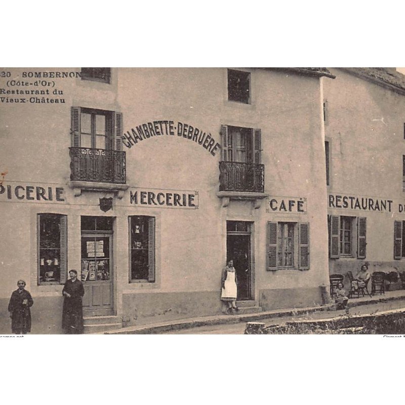 SOMBERNON : restaurant du vieux-château, epicerie mercerie cafe - tres bon etat
