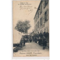 LE ROZIER PEYRELEAU : hotel des voyageurs madame andré proprietaire, gare des autobus - tres bon etat