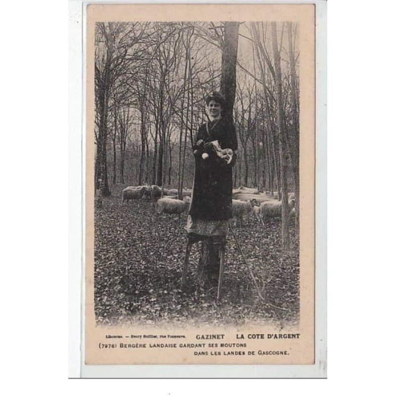 GAZINET : bergère sur ses échasses - très bon état