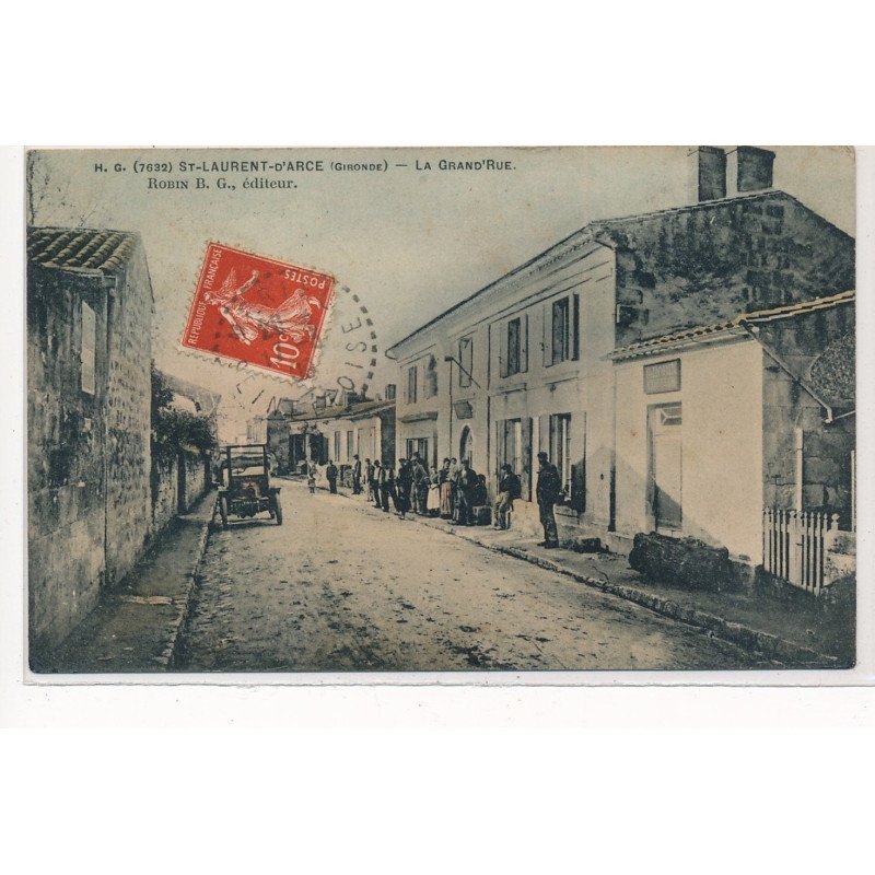 SAINT-LAURENT-D'ARCE : la grand'rue, magasin de l'editeur Robin - tres bon etat