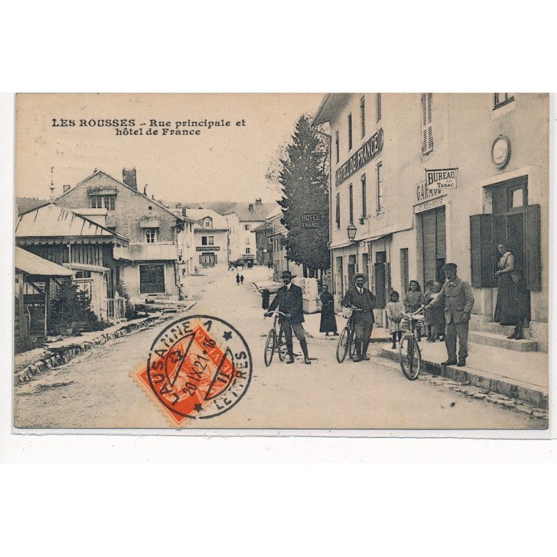 LES ROUSSES : rue principale et hôtel de france - tres bon etat