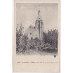 DIGNY : l'eglise, vue prise sur la route de senonches - tres bon etat