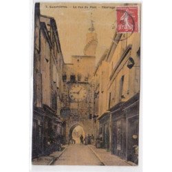 SOMMIERES : la rue du pont, l'horloge - tres bon etat