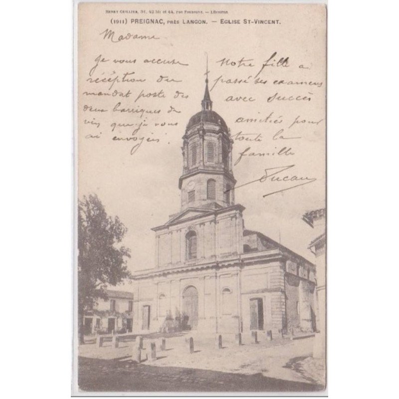 PREIGNAC : eglise st-vencent - tres bon etat